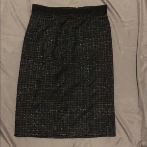 Tory Burch Metallic Tweed Skirt